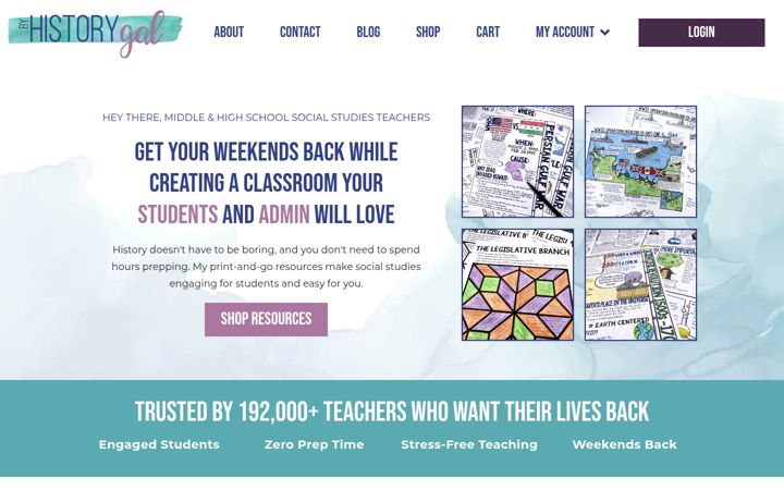 Screenshot of byhistorygal.com