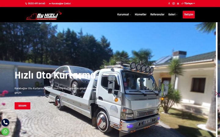Screenshot of byhizliotokurtarma.com