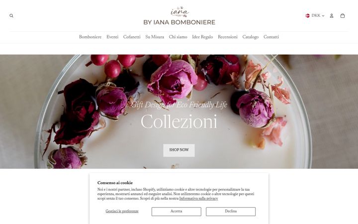 Screenshot of byianabomboniere.com