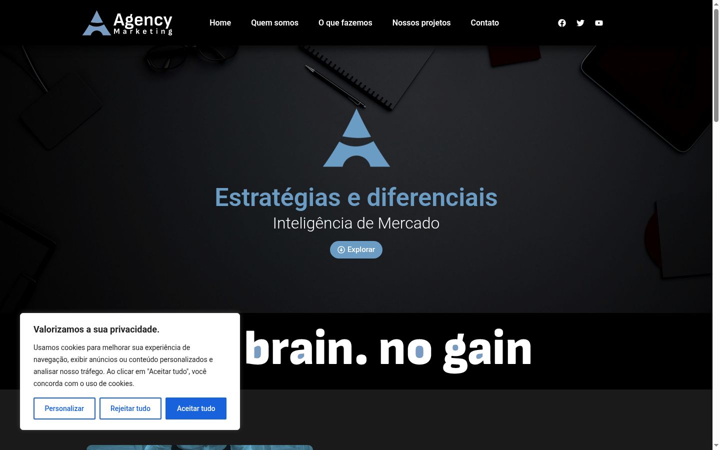 Screenshot del banner di consenso mostrato prima di qualsiasi interazione