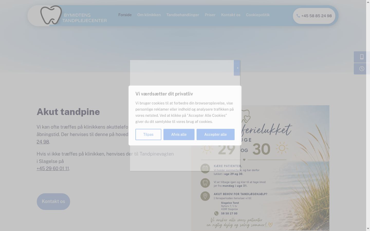 Screenshot van de toestemmingsbanner zoals getoond vóór enige interactie