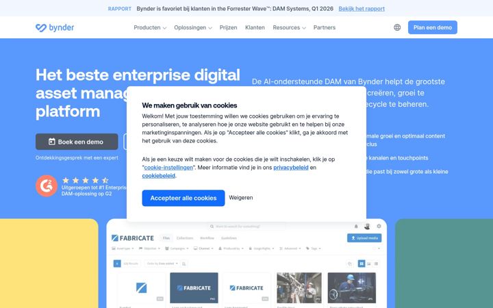 Screenshot of bynder.nl