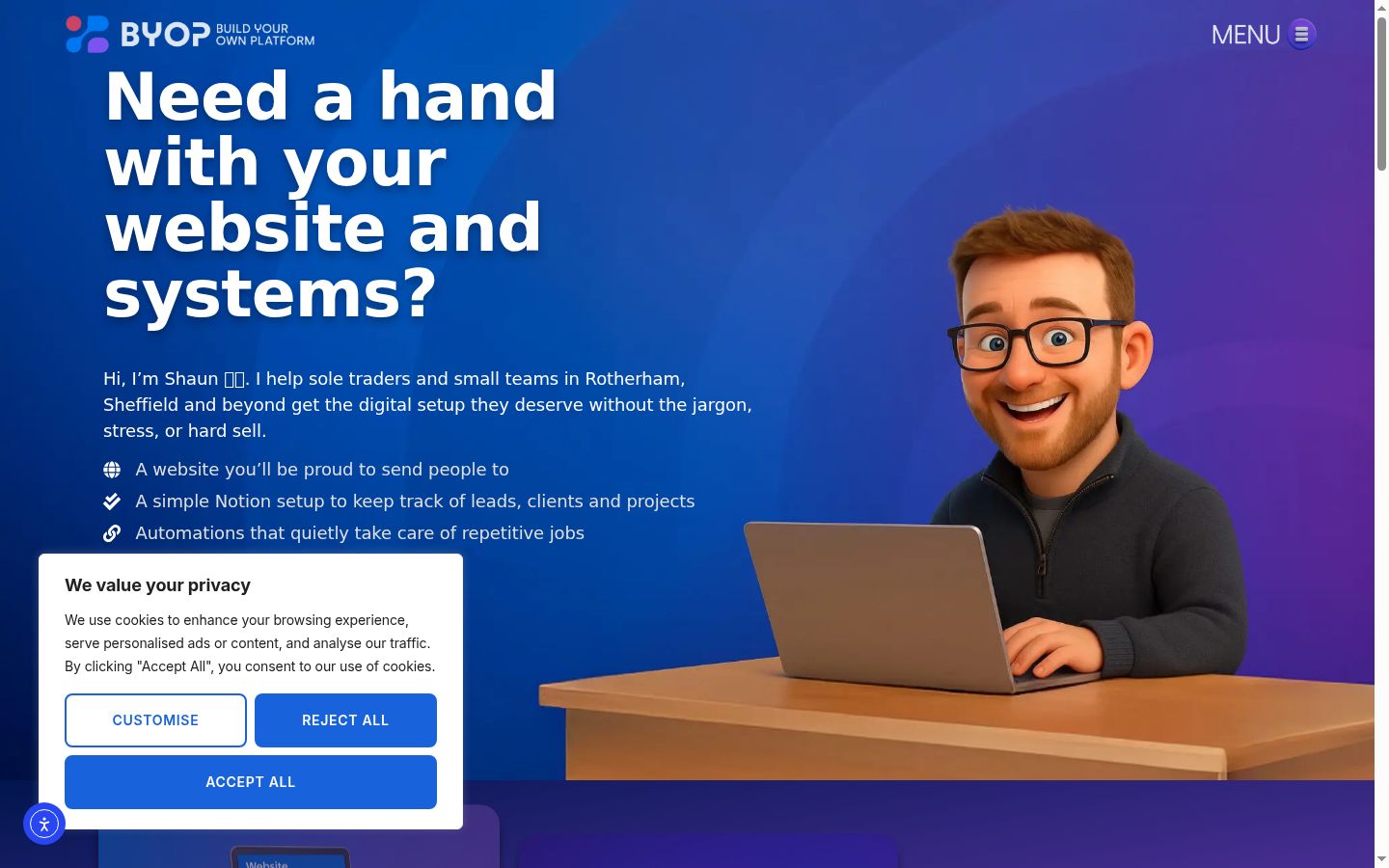 Screenshot of the consent banner shown before any interaction