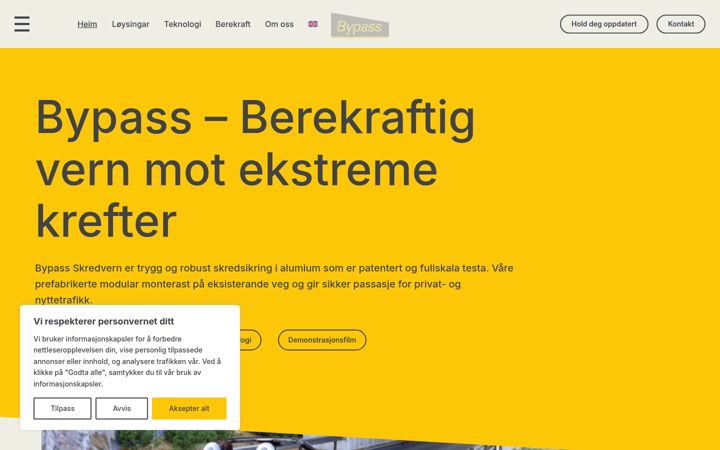Screenshot of bypass.no