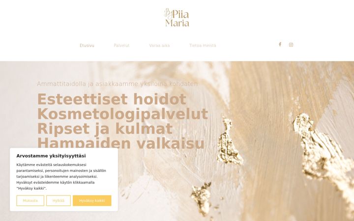 Screenshot of bypiiamaria.fi