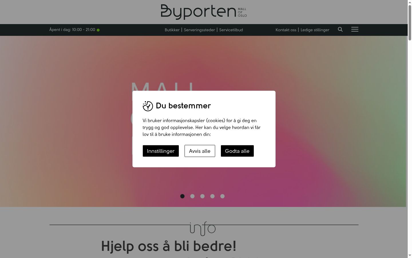 Screenshot of the consent banner shown before any interaction