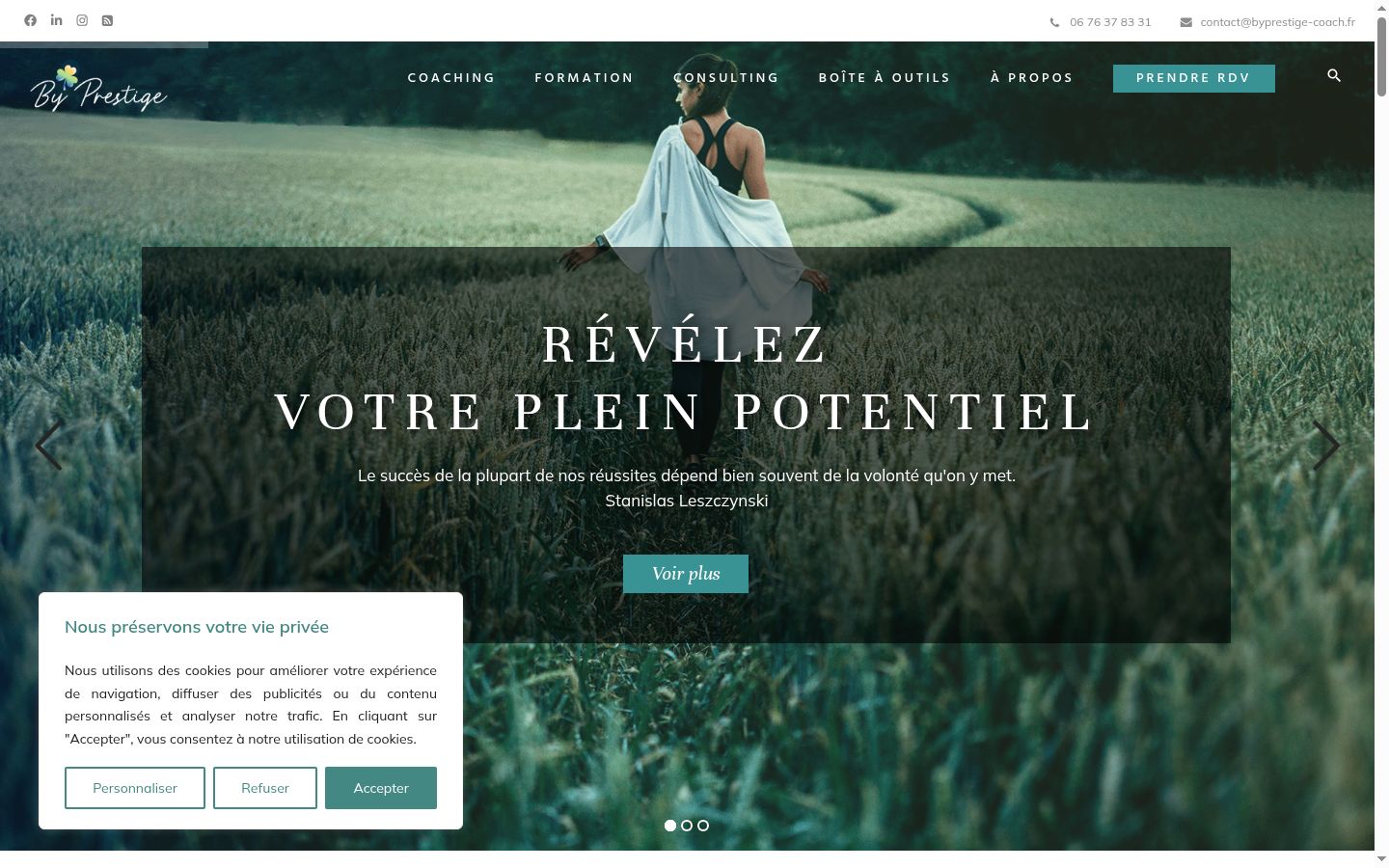 Screenshot of the consent banner shown before any interaction