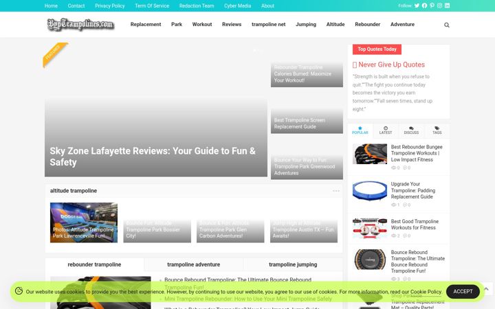 Screenshot of byptrampolines.com