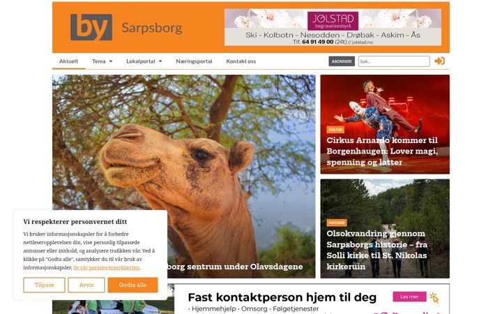 Captura de pantalla de bysarpsborg.no