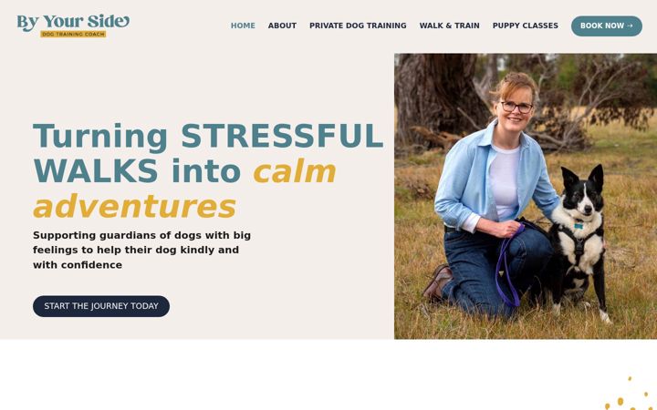 Screenshot of bysdogtrainingcoach.com.au