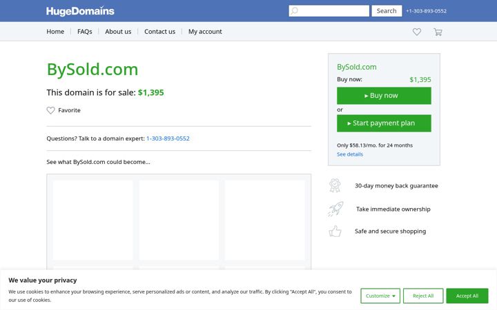 Screenshot of bysold.com