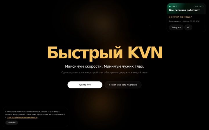 Screenshot of bystrivpn.ru