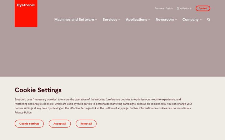 Screenshot of bystronic.com