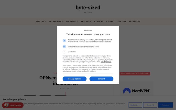 Capture d'écran de byte-sized.de