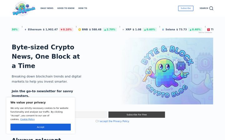 Screenshot of byteandblock.com