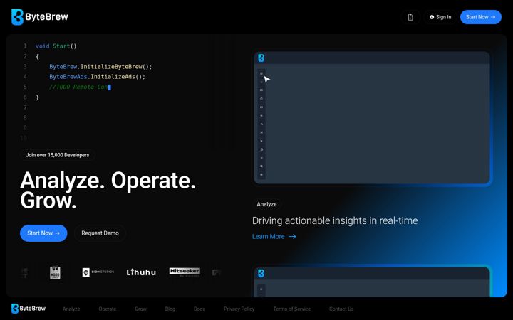 Screenshot di bytebrew.io