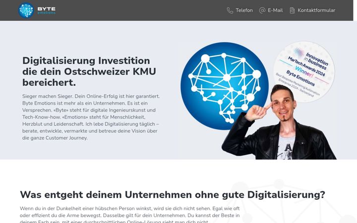 Screenshot of byteemotions.ch