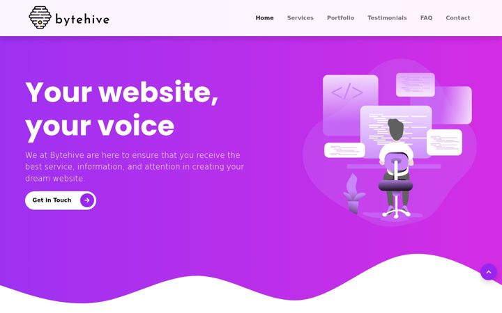 Screenshot of bytehive.co.uk