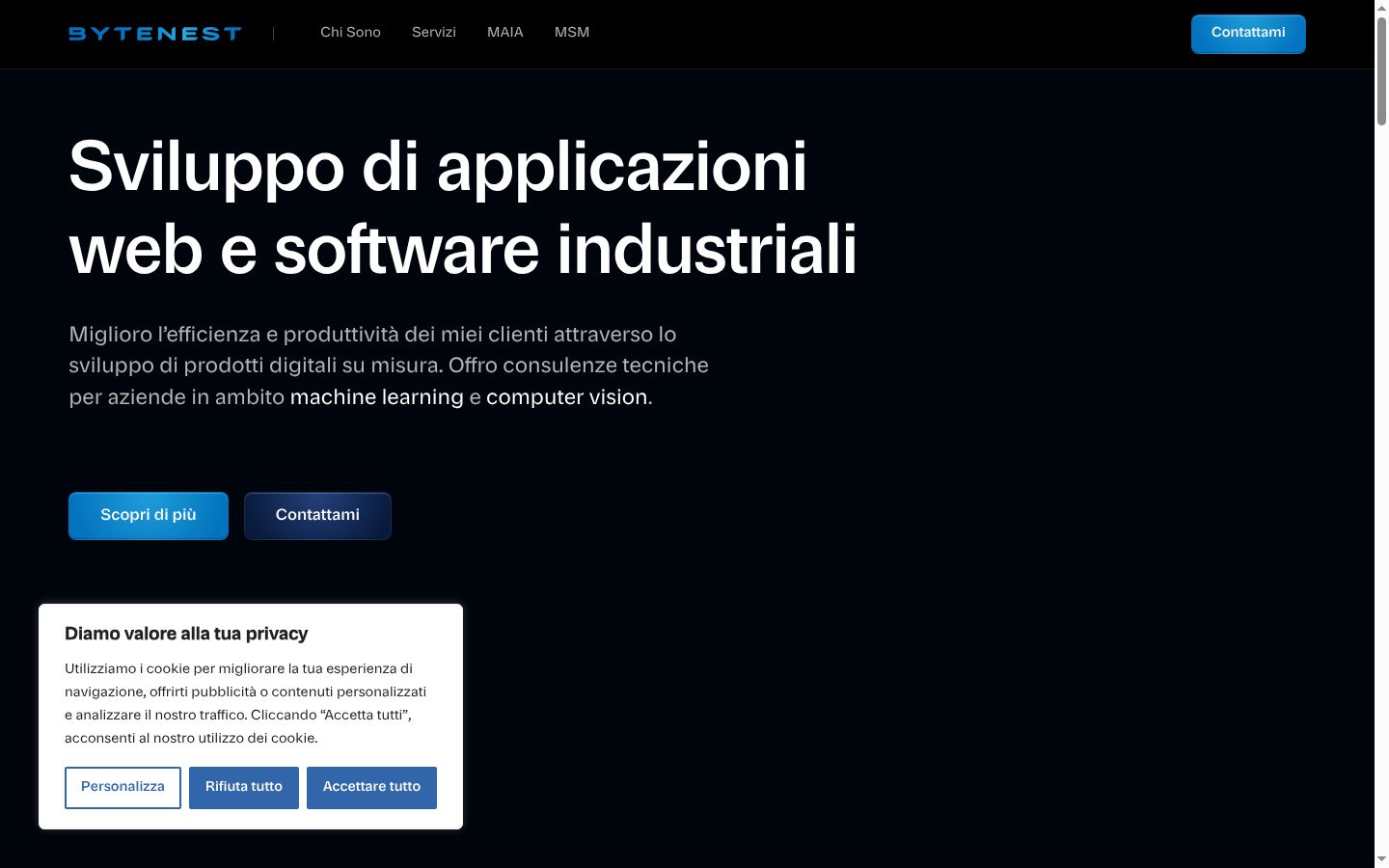 Screenshot tal-banner tal-kunsens muri qabel kwalunkwe interazzjoni