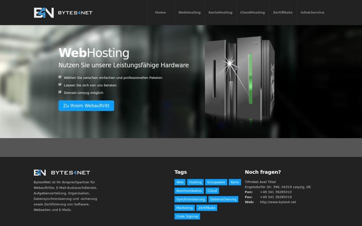Screenshot von bytes4.net