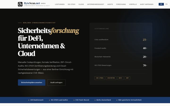 Screenshot of bytescan.net