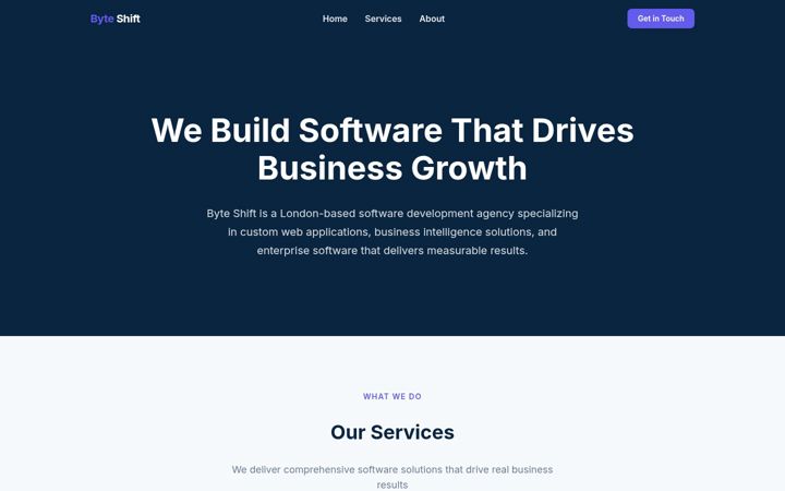 Screenshot of byteshift.co