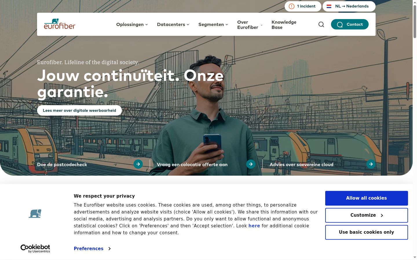 Snimka zaslona bannera za privolu prikazanog prije bilo kakve interakcije