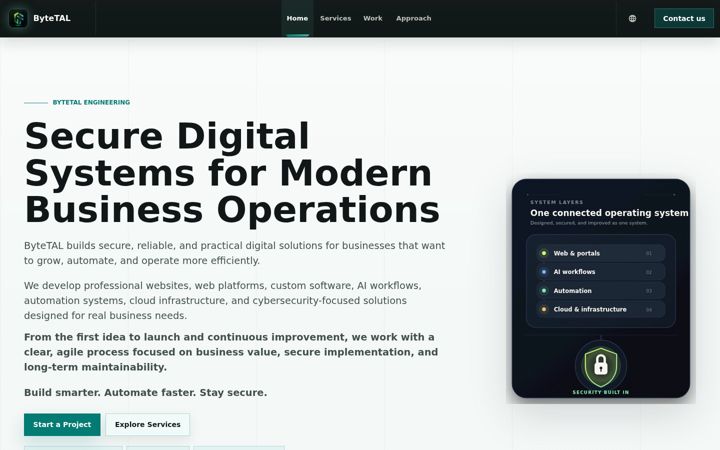 Screenshot of bytetal.com