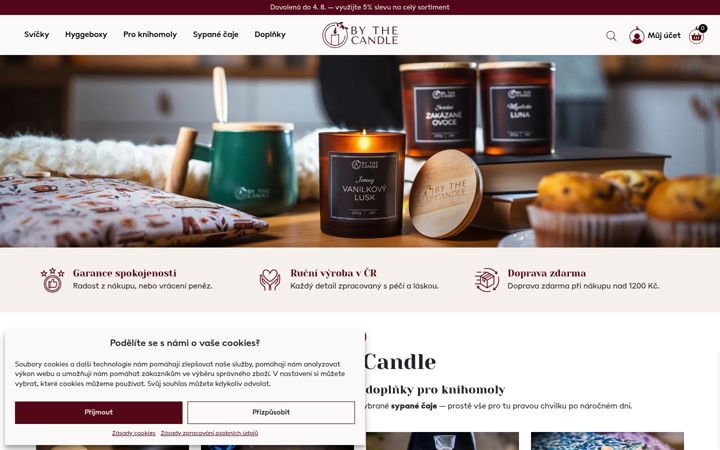 Zrzut ekranu bythecandle.cz