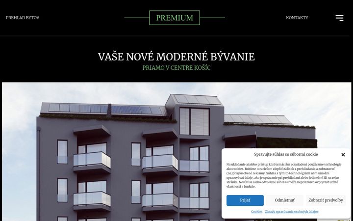 Skjámynd af bytovydompremium.sk