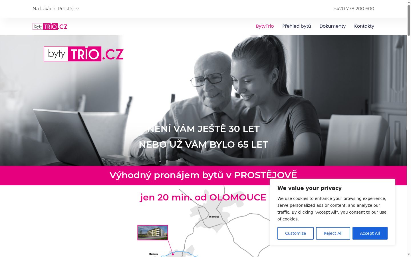Snímek obrazovky baneru souhlasu zobrazeného před jakoukoli interakcí