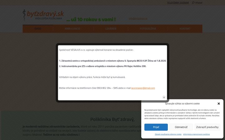 Snímek obrazovky bytzdravy.sk