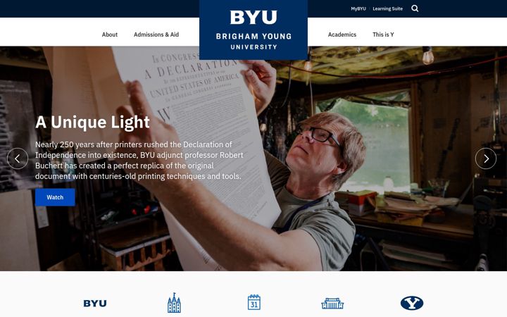 Screenshot von byu.edu