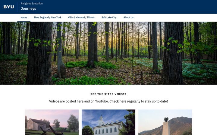 Screenshot von byujourneys.byu.edu