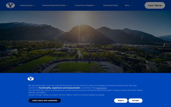 Screenshot of byusportscamps.com