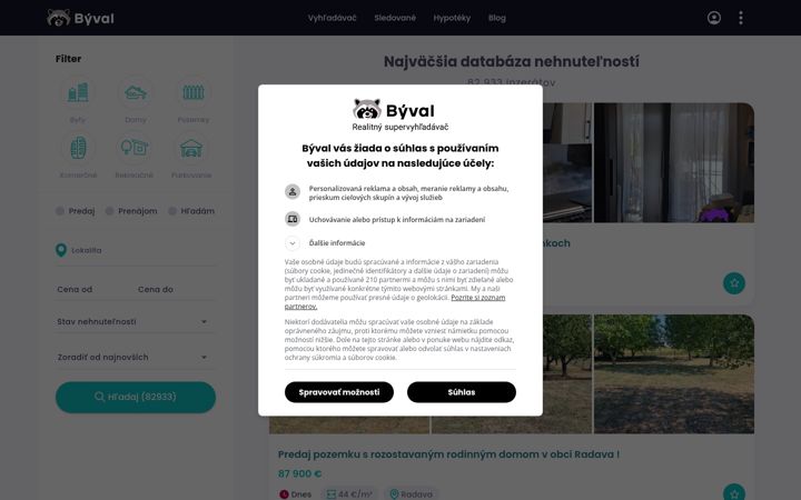 Snímek obrazovky byval.cz
