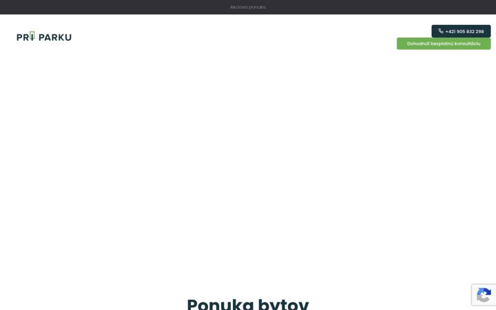 Snímek obrazovky byvaniepriparkupalarikovo.sk