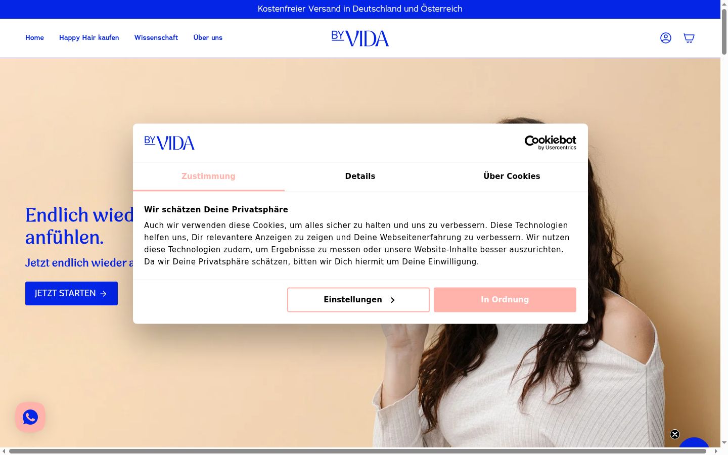 Screenshot του banner συγκατάθεσης που εμφανίστηκε πριν από οποιαδήποτε αλληλεπίδραση