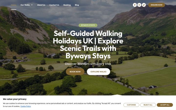Screenshot of byways-stays.co.uk