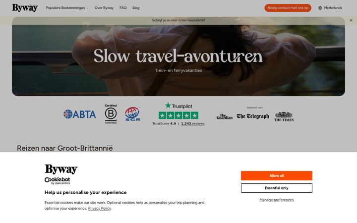 Screenshot of bywaytravel.eu