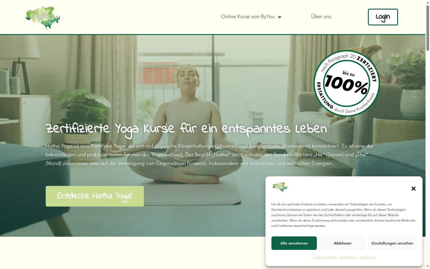 Screenshot of the consent banner shown before any interaction