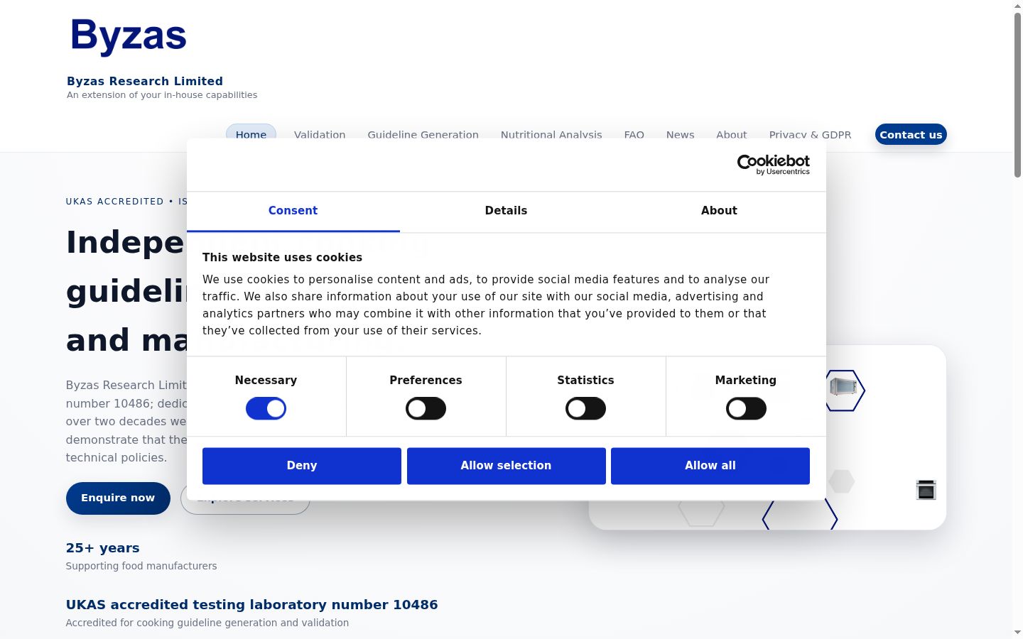 Screenshot of the consent banner shown before any interaction