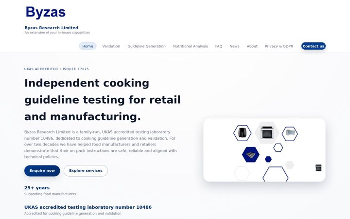 Screenshot of byzas.co.uk