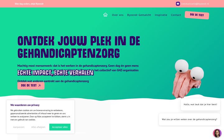 Screenshot of byzondr.nl
