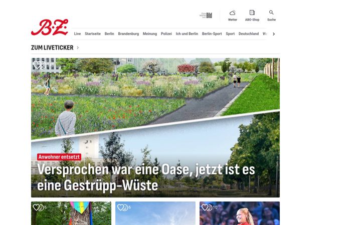 Screenshot of bz-berlin.de