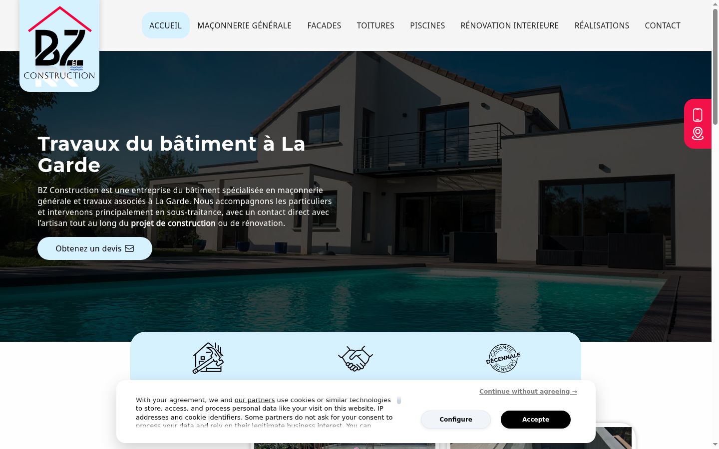 Screenshot of the consent banner shown before any interaction