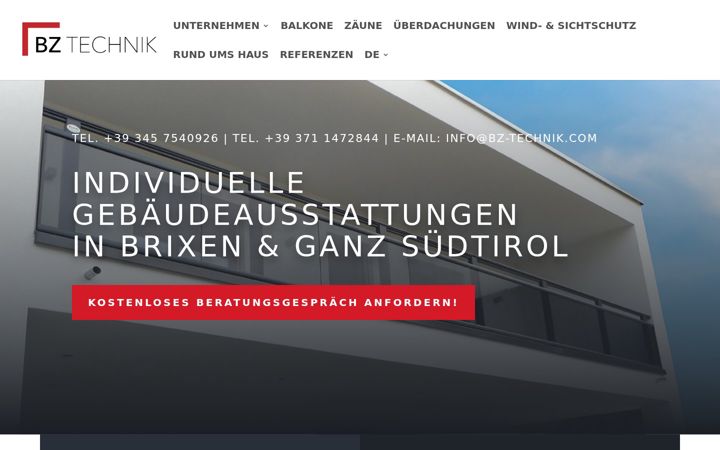 Screenshot of bz-technik.com