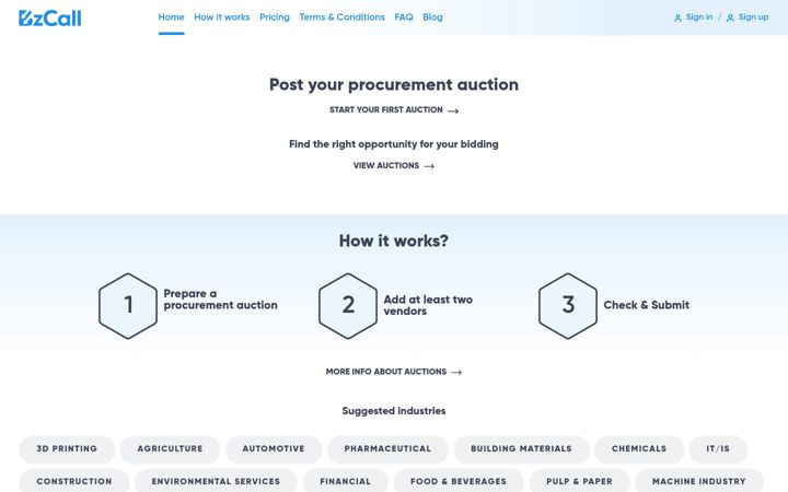 Screenshot of bzcall.com