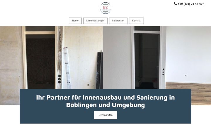 Captură de ecran a bzdienstleistungen.de
