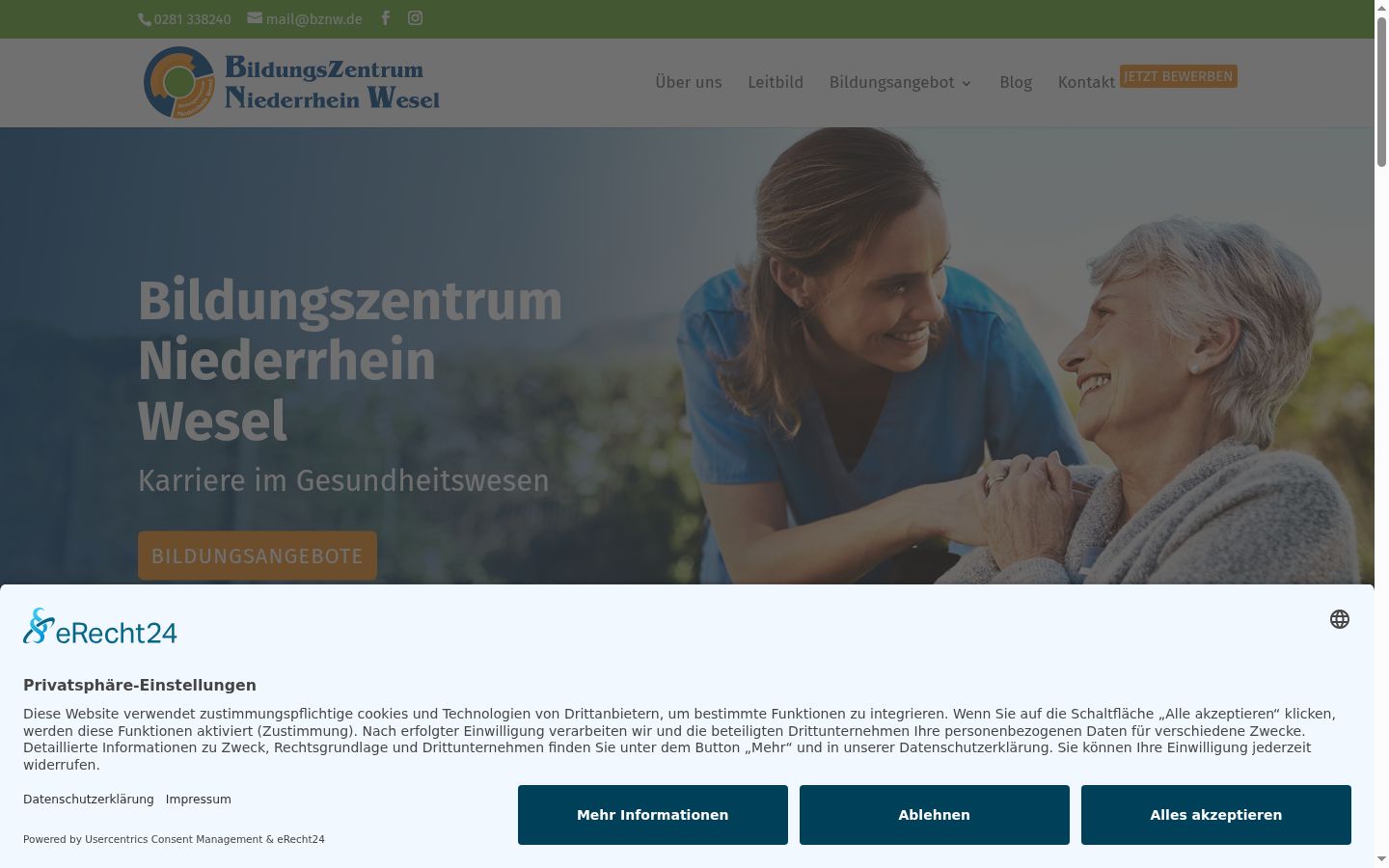 Screenshot del banner di consenso mostrato prima di qualsiasi interazione